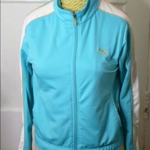 Vintage Turquoise Yellow Puma Sweatshirt
